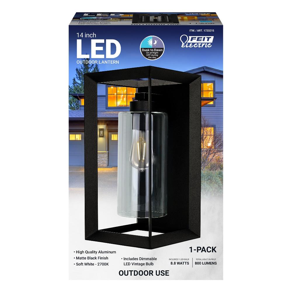 Feit Electric 14 In. Rectangular LED Lantern Black