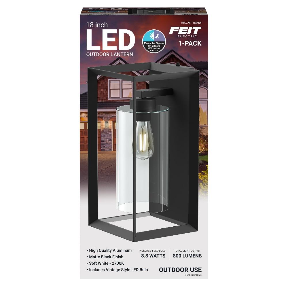 Feit Electric 18 In. Rectangular LED Lantern Black