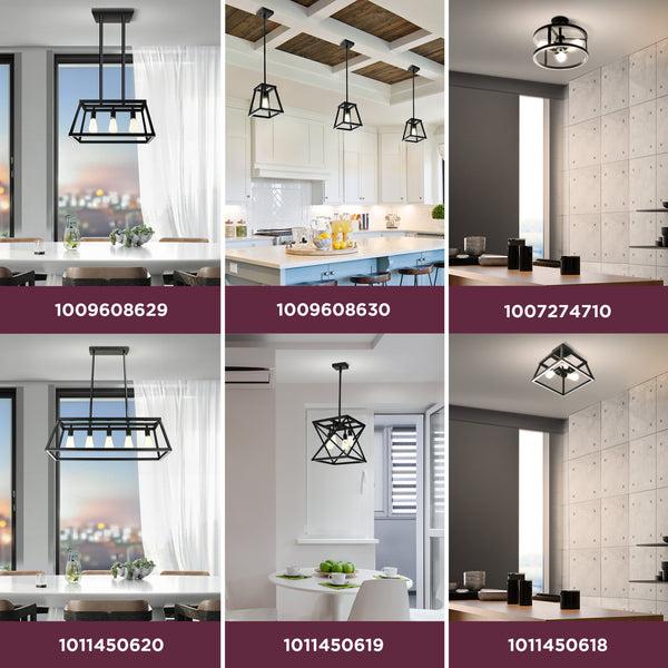 Feit Electric Katalyst Collection LED Decorative 3-Light Chandelier Matte Black