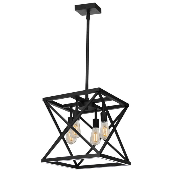 feit electric Katalyst Collection LED Decorative 4-Light Criss-Cross Pendant Matte Black