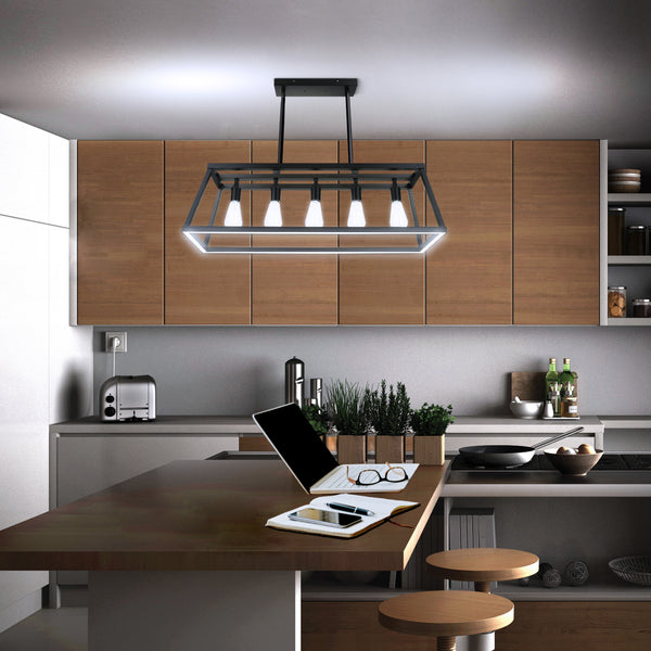Feit Electric Katalyst Collection LED Decorative 5-Light Chandelier Matte Black