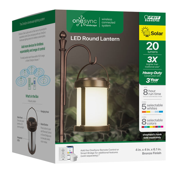 Feit Electric OneSync Landscape LED Round Solar Lantern
