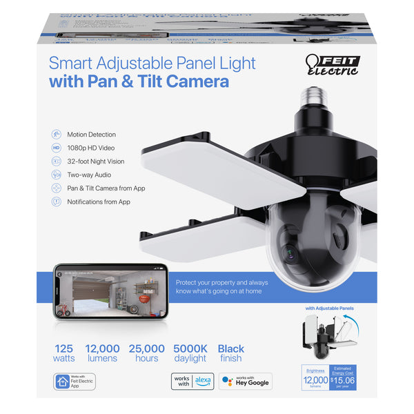Feit Electric Smart Adjustable Panel Light With Pan And Tilt Camera