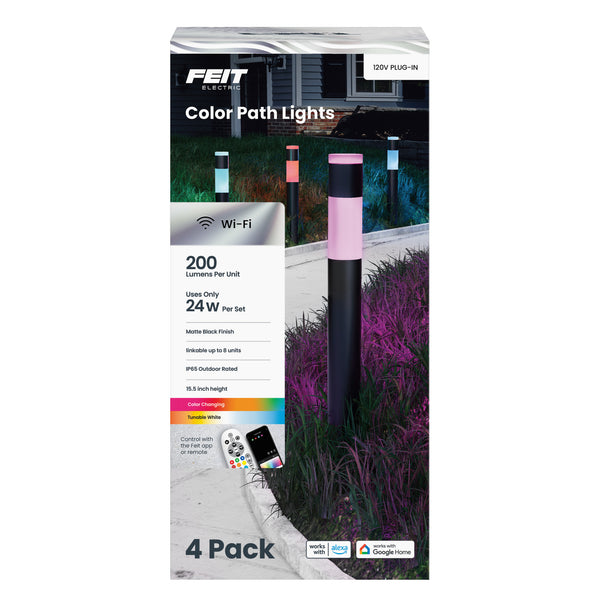 Feit Electric Smart Color Changing And Tunable White Path Lights (4-Pack)