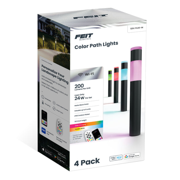 Feit Electric Smart Color Changing And Tunable White Path Lights (4-Pack)