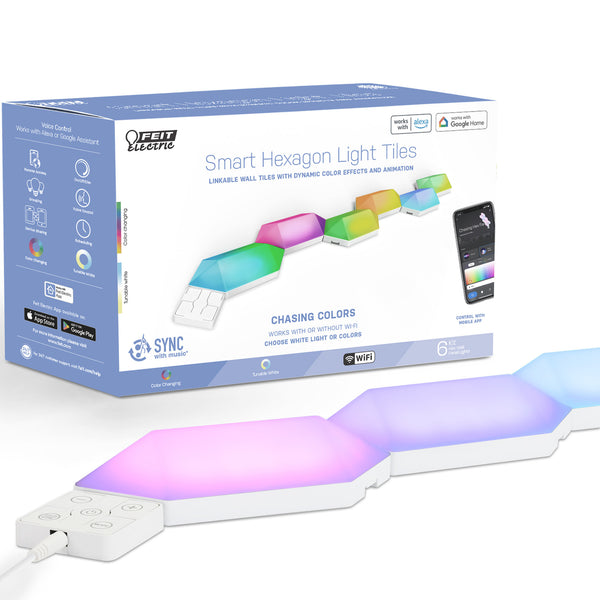 Feit Electric Smart Linkable Hexagon Light Tiles 6-Pack Starter Kit