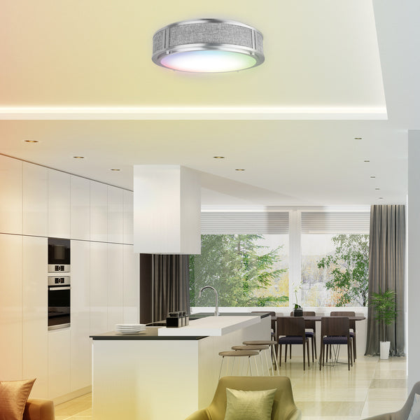 Feit Electric Smart WiFi 13 In. Flush Mount RGBW Ceiling Fixture Works With Alexa / Hey Google