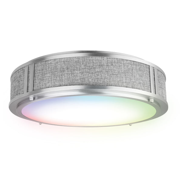 feit electric Smart WiFi 13 in. Flush Mount RGBW Ceiling Fixture Works With Alexa / Hey Google