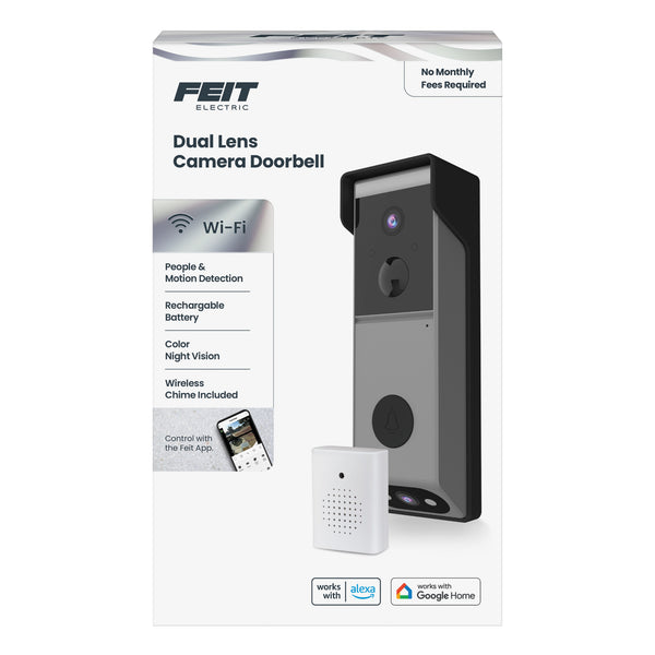 Feit Electric Smart Wireless Battery Doorbell Dual Lens Camera