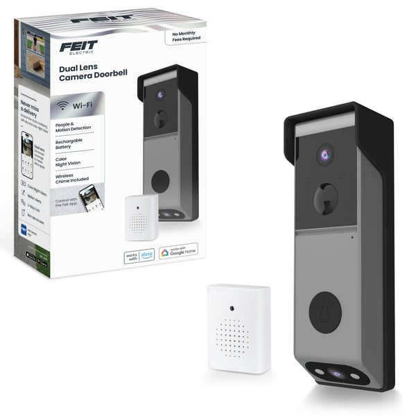 Feit Electric Smart Wireless Battery Doorbell Dual Lens Camera