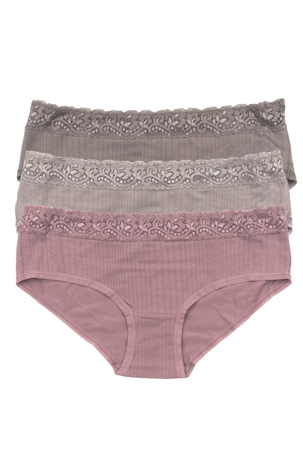 felina Low Rise Modal Lace Hipster 3-Pack