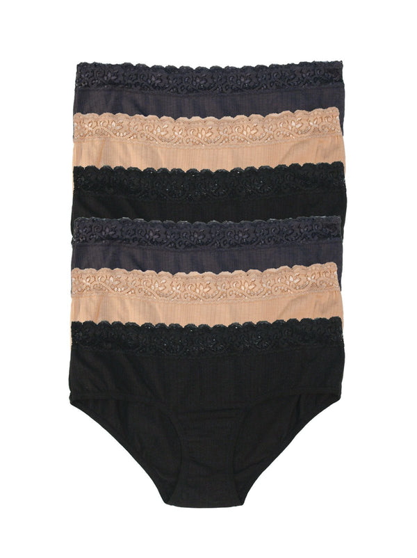 felina Low Rise Modal Lace Hipster 6-Pack