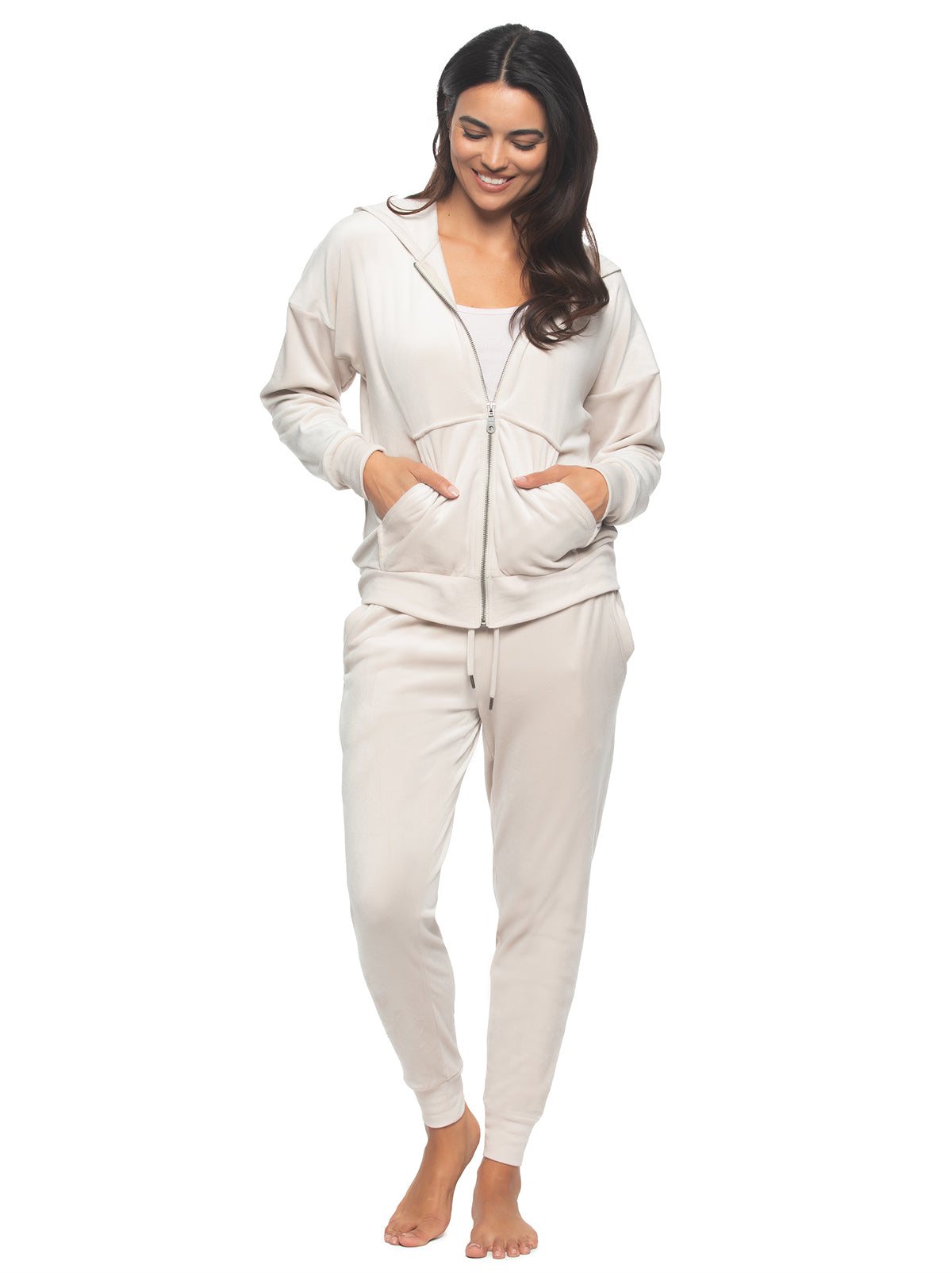 Felina Luxe Velour Zip Hoodie Set