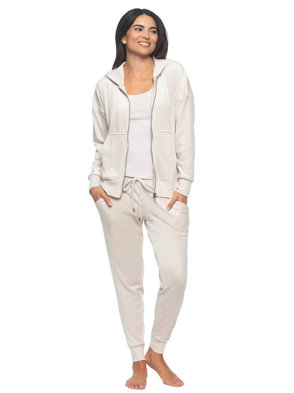 felina Luxe Velour Zip Hoodie Set