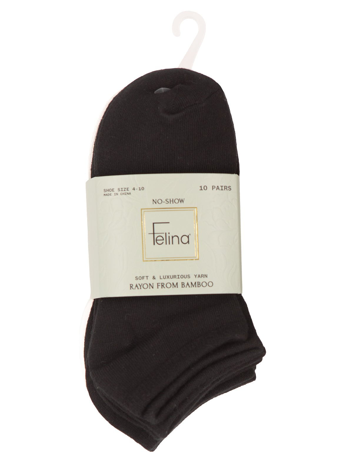 Felina No-Show Bamboo Socks 10-Pack