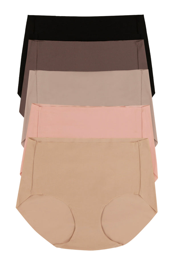 felina No Show Elastic Free Hipster 5-Pack