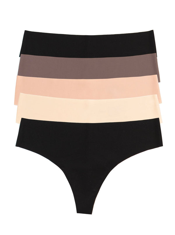 felina No Show Elastic Free Thong 5-Pack