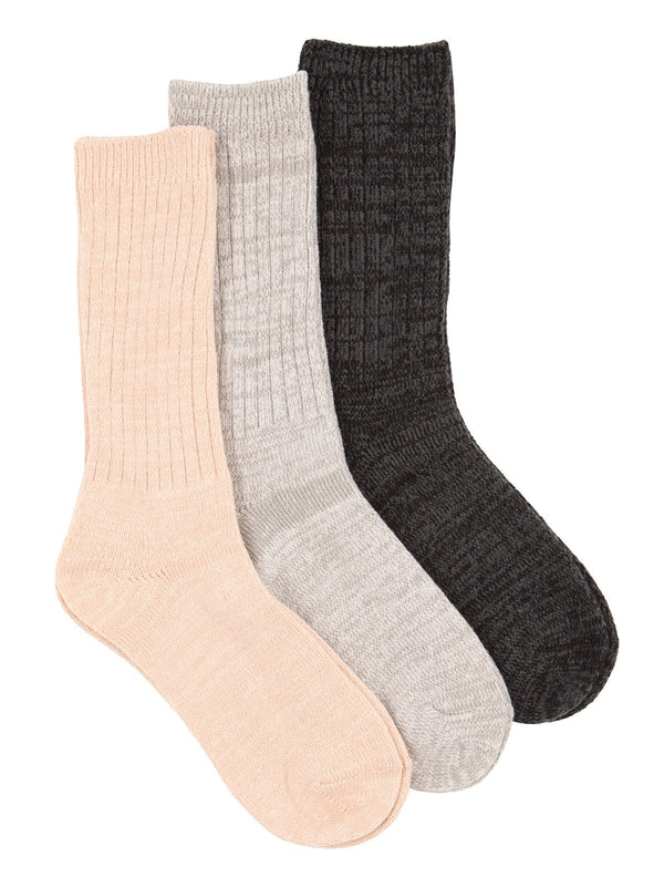 felina Ribbed Crew Socks 3-Pack