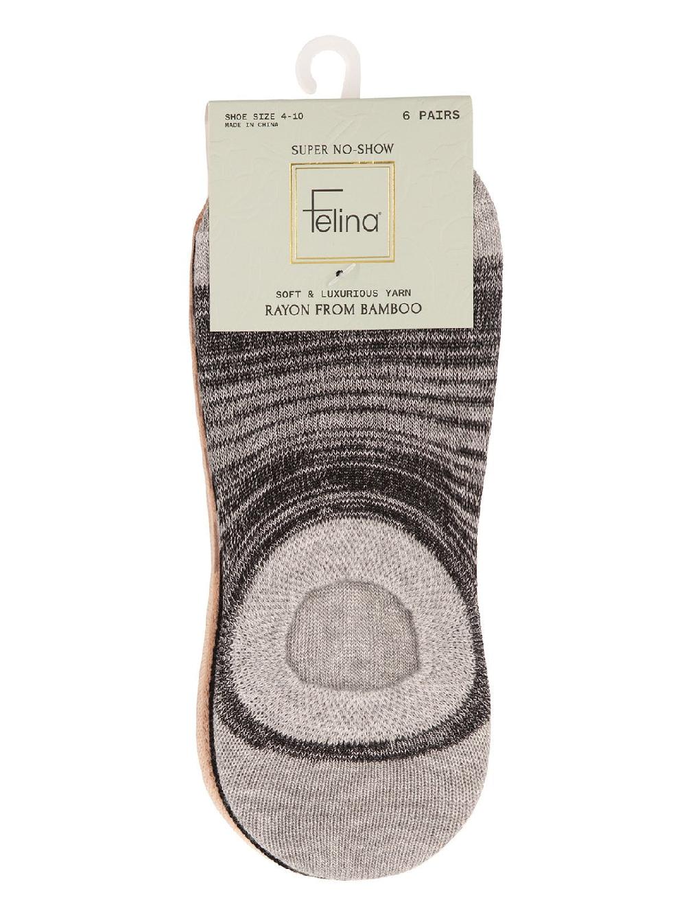 Felina Super No Show Socks 6-Pack