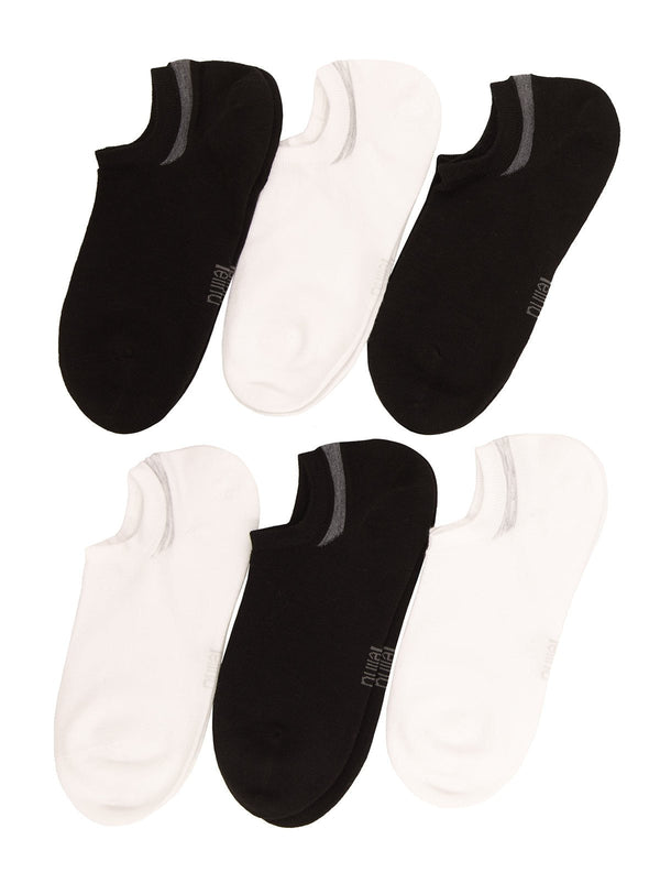 felina Super No-Show Socks W/ Heel Grip 6-Pack