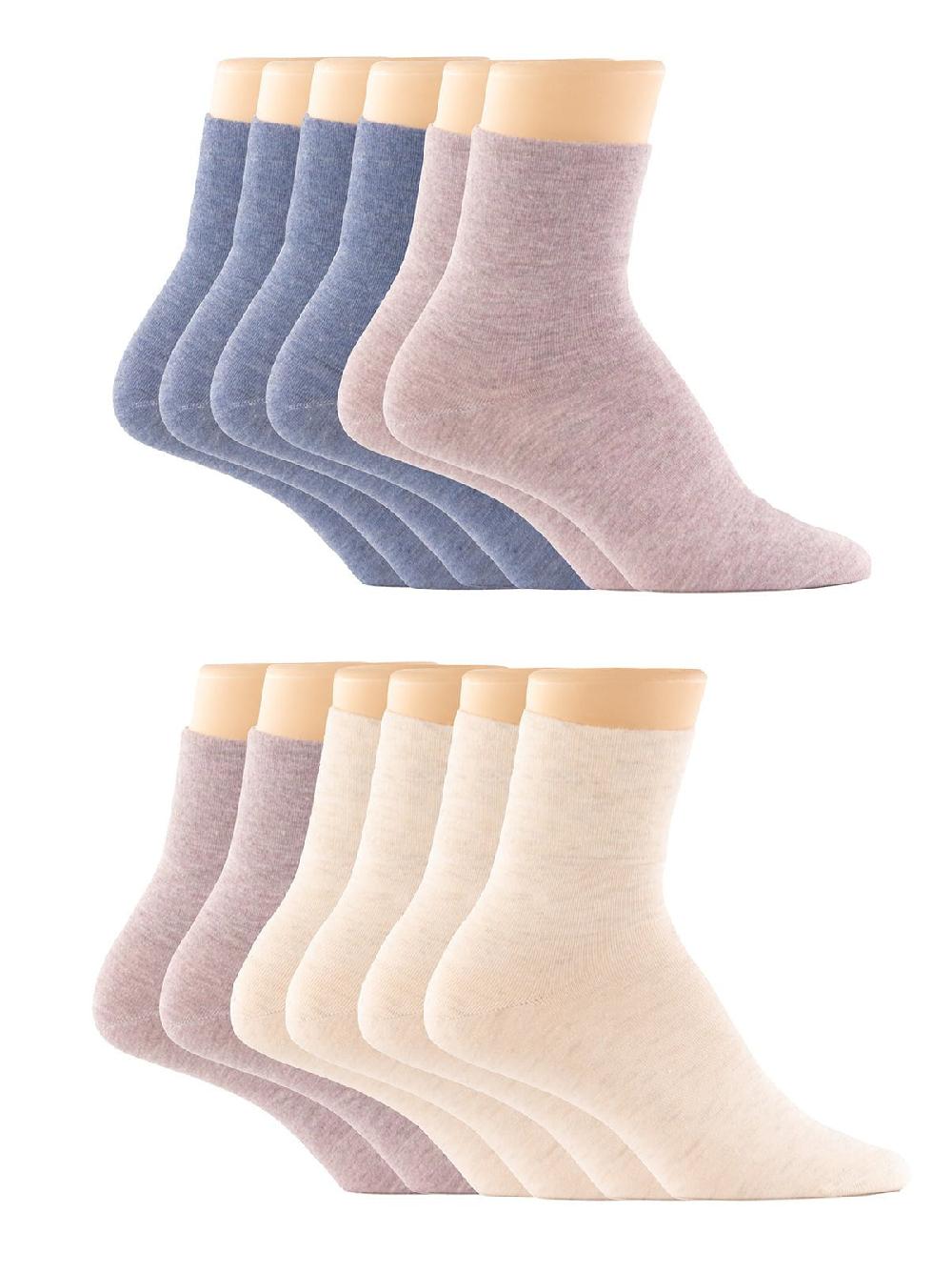 Felina Lightweight Non- Binding Top Anklet Sock 6-Pack