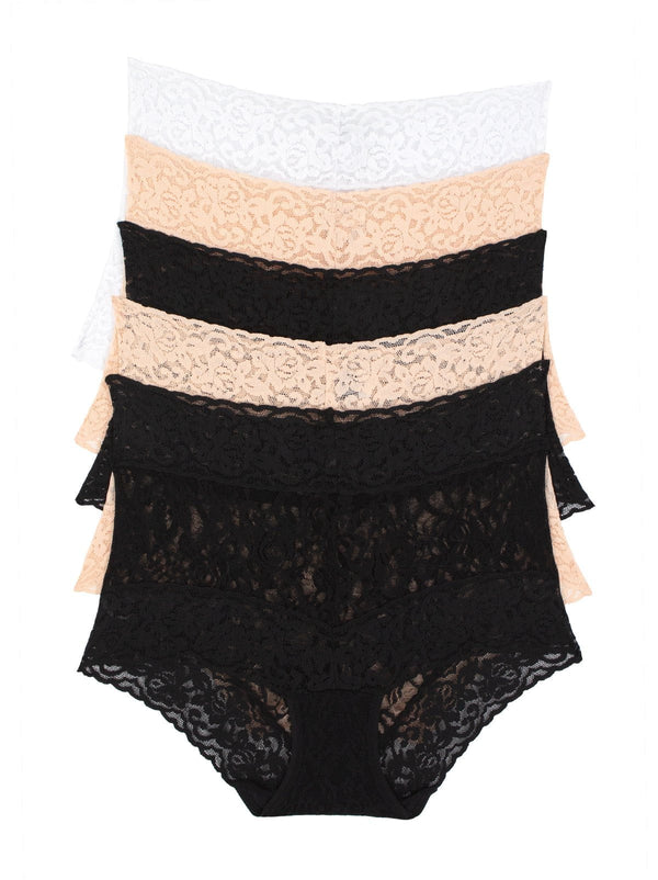 felina Signature Stretch Lace Hi-Waisted Boyleg Panty 5-Pack