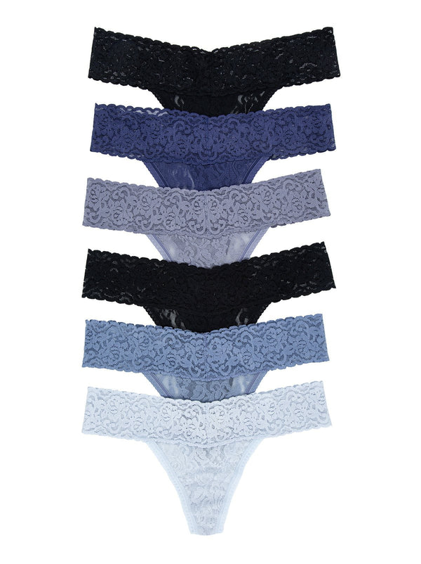 felina Signature Stretch Lace Low Rise Thong 6-Pack