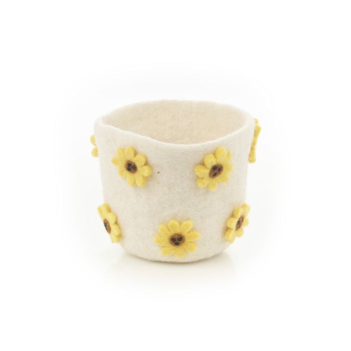 Felt So Good Handmade Felt Funky Floral Plant Pot