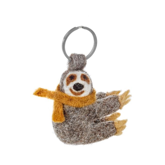 felt so good Handmade Felt Sloth Keyring Accessory