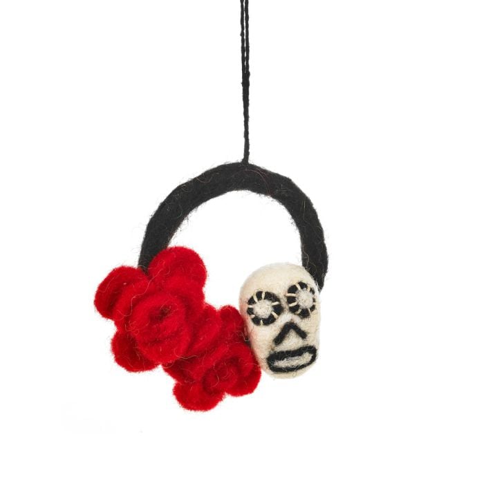felt so good Handamde Felt Mexicana Skull Day of the Dead Hanging Decoration