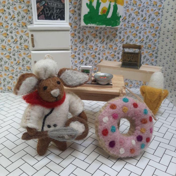 Felt So Good Handamde Felt Penny The Patisserie Chef Hanging Decoration