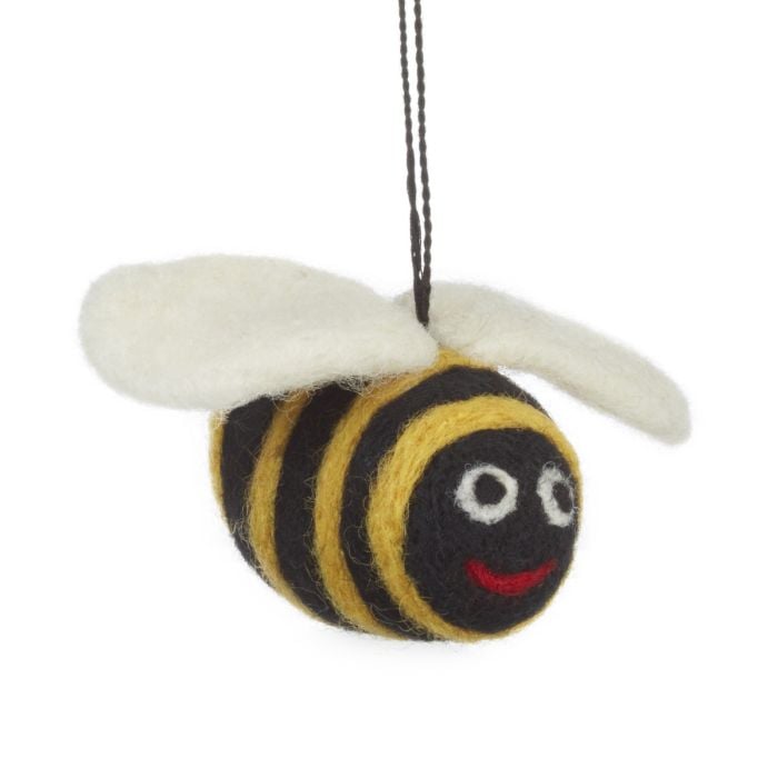 Felt So Good Handmade Biodegradable Big Bumblebee Hanging Needle Felt Decoration