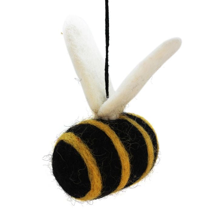 Felt So Good Handmade Biodegradable Big Bumblebee Hanging Needle Felt Decoration