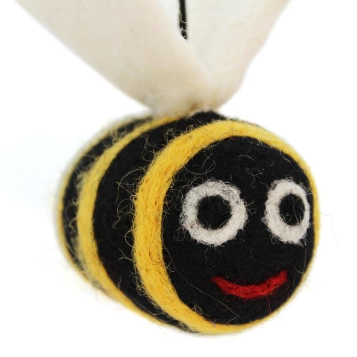 felt so good Handmade Biodegradable Big Bumblebee Hanging Needle Felt Decoration