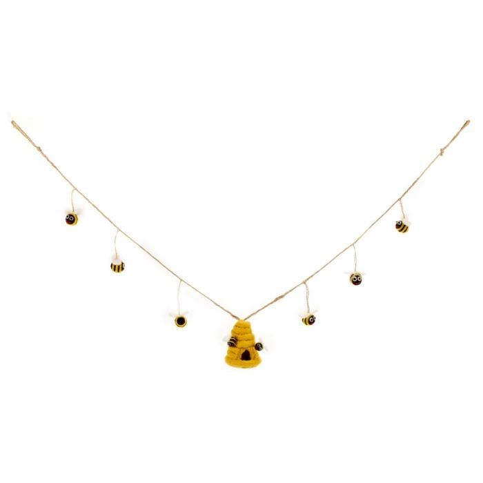 Felt So Good Handmade Biodegradable Felt Bumblebee Garland Home Decoration
