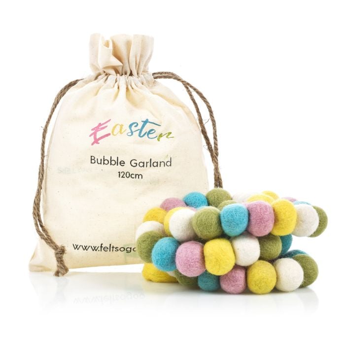felt so good Handmade Biodegradable Felt Easter Bubble Garland Home Decoration