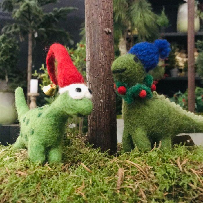 Felt So Good Handmade Biodegradable Felt Hanging Cosy Dinosaur Christmas Tree Decoration