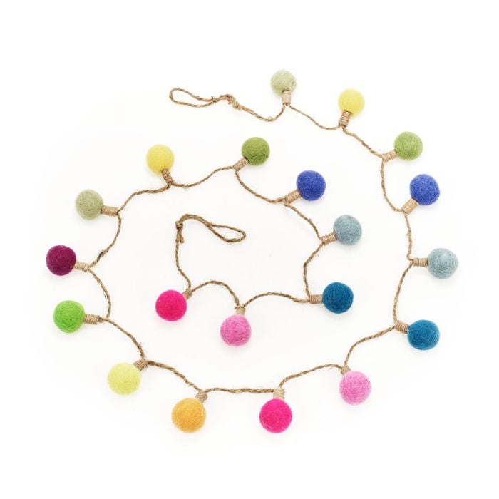 felt so good Handmade Biodegradable Felt Lightbulb Garland Home Decoration