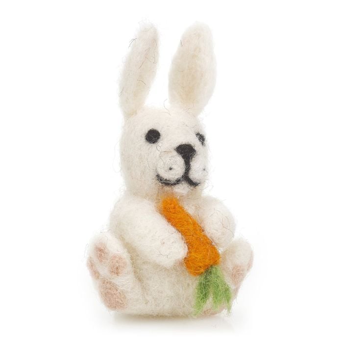 felt so good Handmade Bunny with Carrot Hanging Felt Easter Decoration