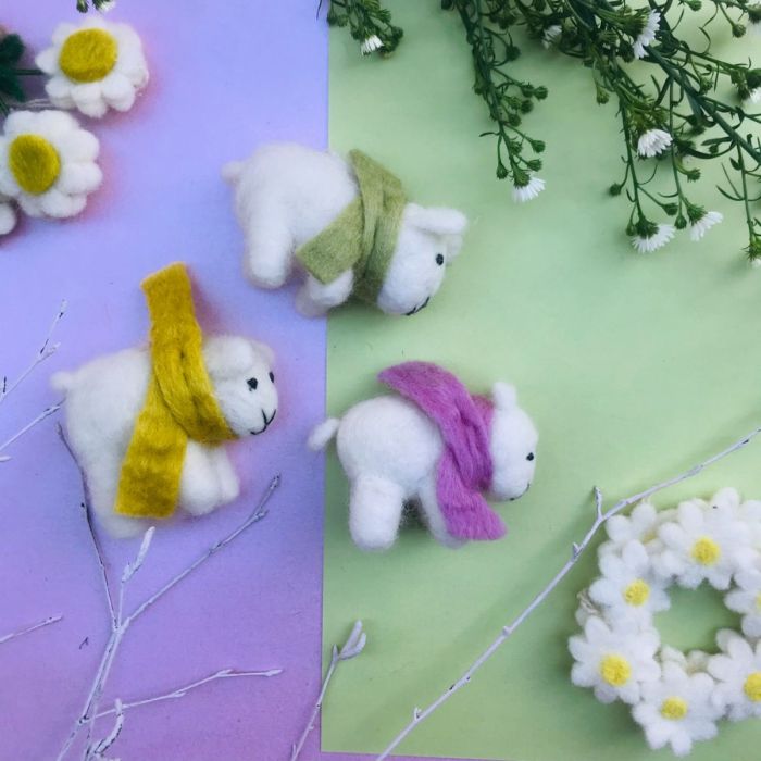 Felt So Good Handmade Cosy Lamb Needle Felt Easter Decoration