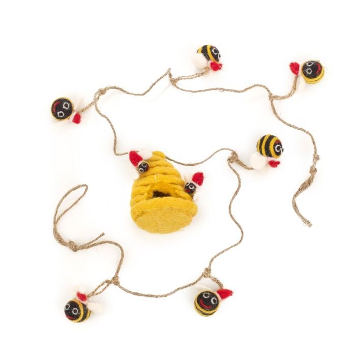 felt so good Handmade Felt 120cm Christmas Bumblebee Garland Home Decoration