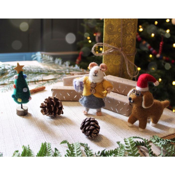 Felt So Good Handmade Felt Agnes Mouse Fair Trade Hanging Decoration
