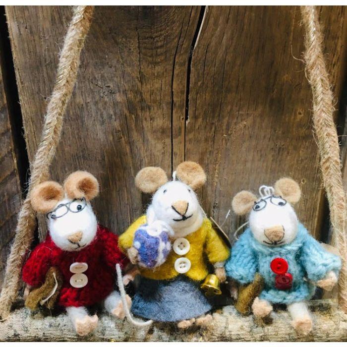 Felt So Good Handmade Felt Agnes Mouse Fair Trade Hanging Decoration