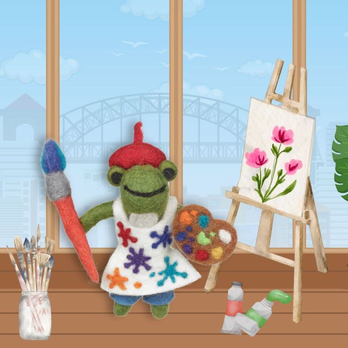Felt So Good Handmade Felt André The Artist Frog Hanging Decoration