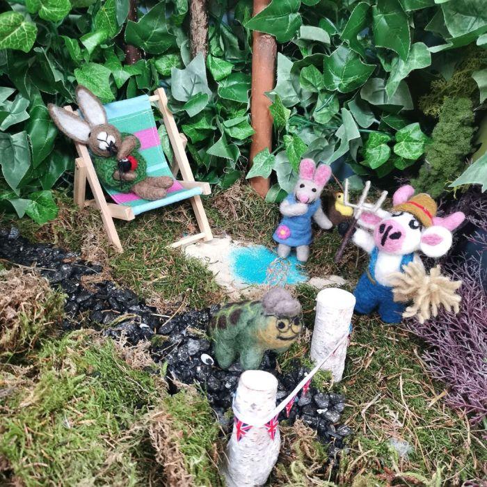 Felt So Good Handmade Felt Angus The Cow Hanging Farmer Decoration