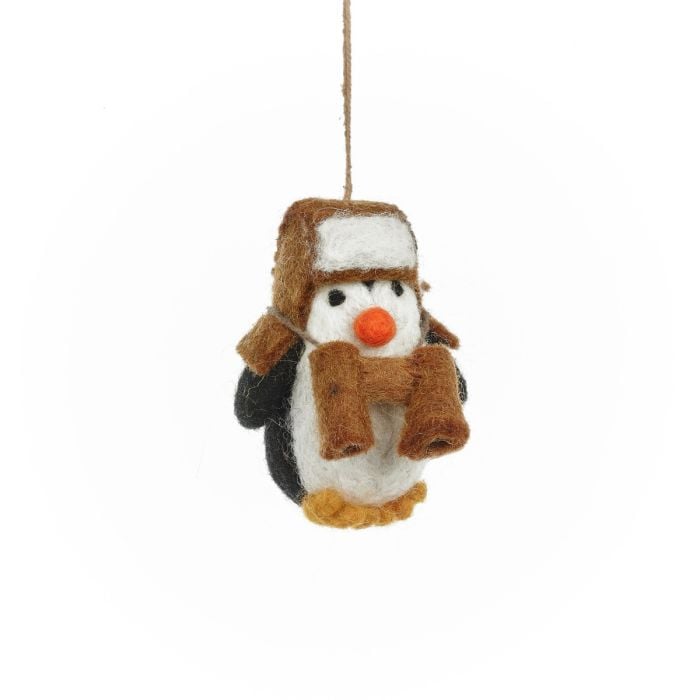 felt so good Handmade Felt Arctic Explorer Penguin Hanging Decoration