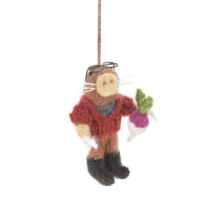 felt so good Handmade Felt Arthur the Mole Hanging Decoration
