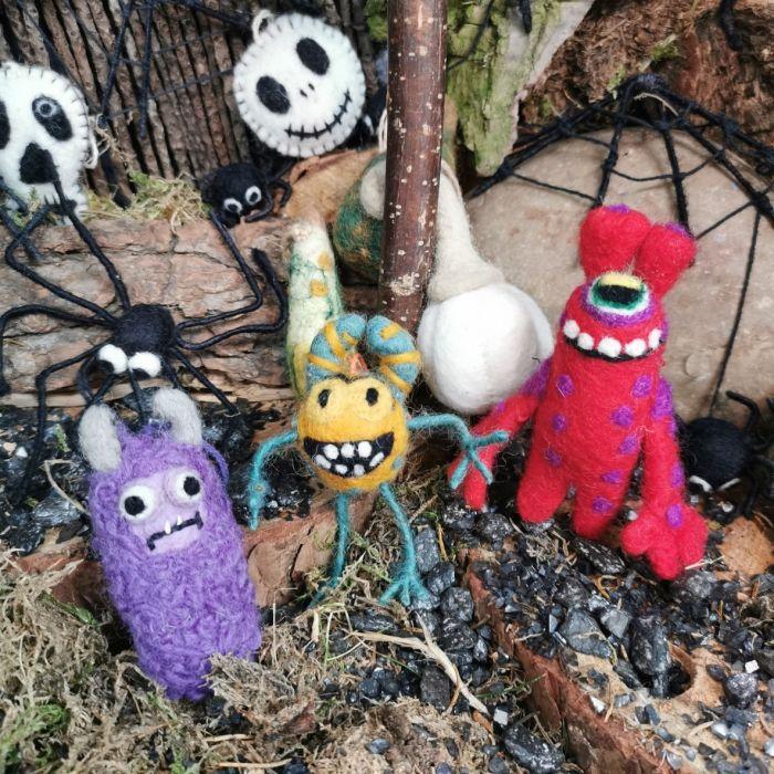 Felt So Good Handmade Felt Assorted Moody Monsters Hanging Decorations