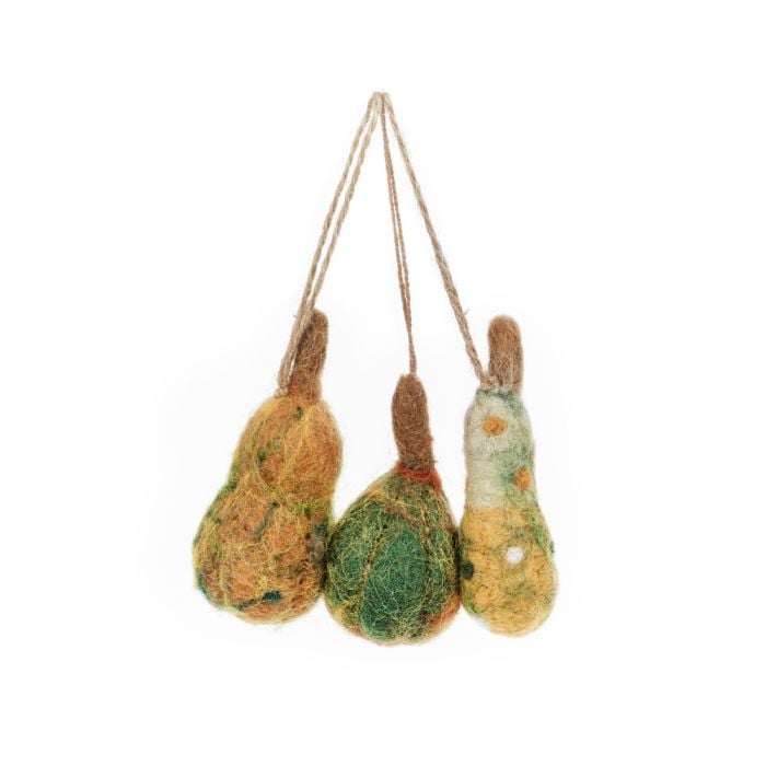felt so good Handmade Felt Autumn Glory Gourds (Set of 3) Hanging Decorations