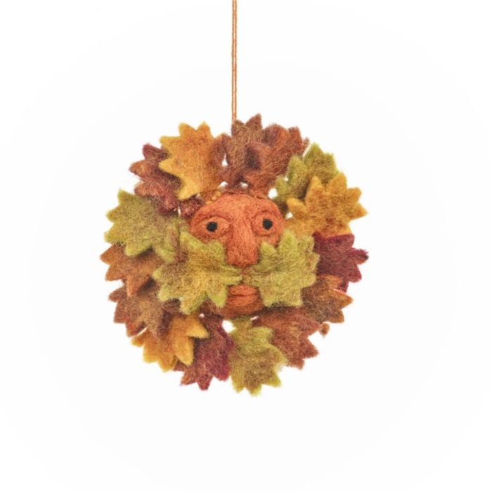 felt so good Handmade Felt Autumnal Greenman Hanging Decoration
